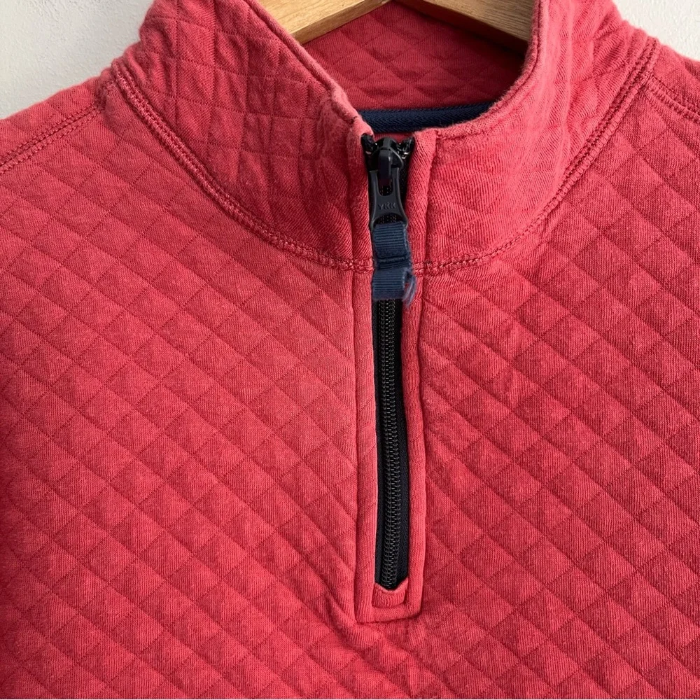 J. Crew Red Zip Up Quilted Sweatshirt size Medium